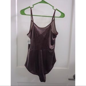 Purple Velvet and Lace Bodysuit